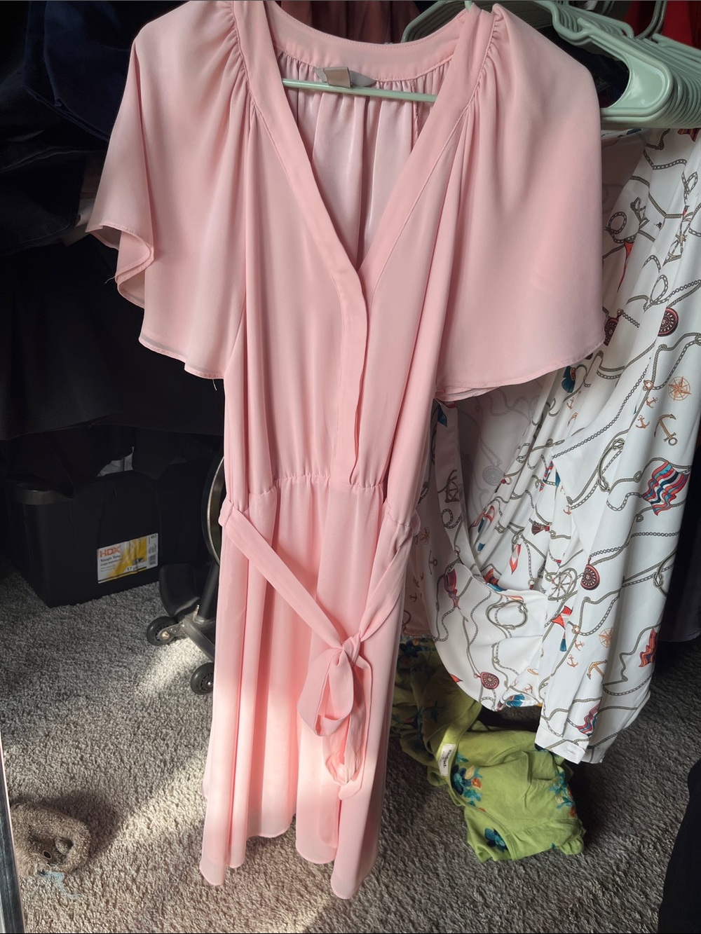 H&M Pale Pink Wrap-Style Dress
